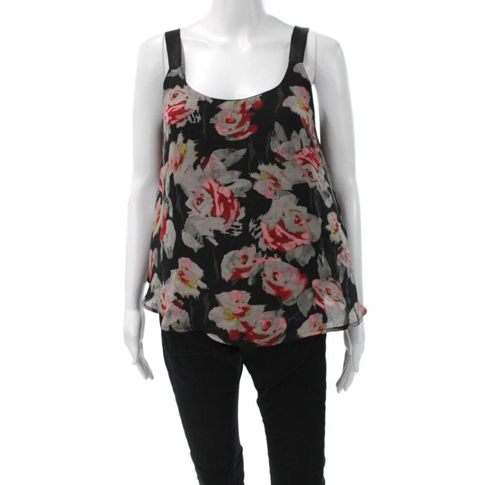Philosophy By Republic Women Floral Scoop Neck Tank Multicolor Size M